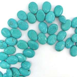   13x18mm blue turquoise flat teardrop beads 16 strand