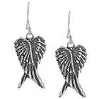 SilverBin Sterling Silver Oxidized Angel Wings Dangle Earrings