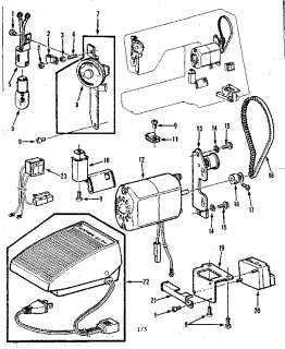 Kenmore Kenmore sewing machine Motor assembly and foot control Parts