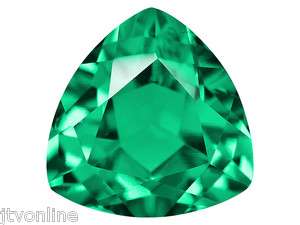 Synthetic / Lab Created Emerald Loose Gemstone 10x10mm Trillion *FREE 