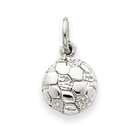 Jewelry Adviser charms 14k White Gold Soccer Ball Charm