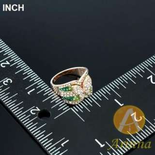 Arinna butterfly emerald peridot rose GP Crystals Ring  