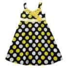 Youngland Girls Polka Dot Dress Yellow, White, Black