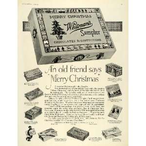 1924 Ad Merry Christmas Whitmans Sampler Chocolate   Original Print 