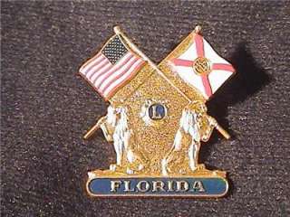 Lot Florida Lions Club Pins 68  73, Flag, Bowl Game  