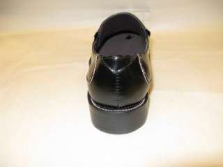 New in Box Black Mens Fiesso Leather Slipon with White Stitching FI 