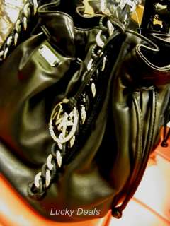 MICHAEL KORS ID DRAWSTRING CHAIN TOTE HANDBAG bag black Brand New 