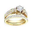 Sea of Diamonds 1 Carat Diamond 18k Yellow Gold Designer Bridal Set 