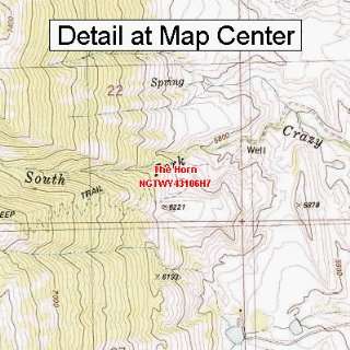 USGS Topographic Quadrangle Map   The Horn, Wyoming (Folded/Waterproof 
