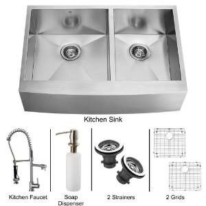  VG15108 Stainless Steel Kitchen Sink and Faucet Combos Double Basin 