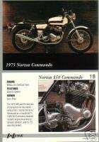 1975 75 NORTON 850 COMMANDO 828cc VTwin MOTORCYCLE CARD  