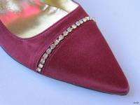 classy NIB $520 MARY NORTON crimson JEWELED heels shoes made in Italy 