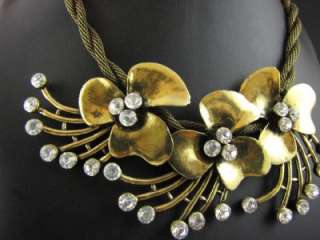 New In Gold Tone Fashion Flower Pendant Necklace Chains MS2300  