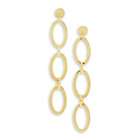VistaBella 14k Bonded Gold Large Cut Out Ovals Dangle Earrings