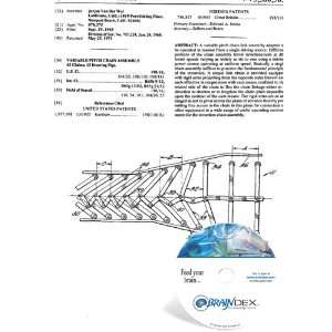  NEW Patent CD for VARIABLE PITCH CHAIN ASSEMBLY 