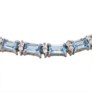 Ct. Blue Topaz .925 Sterling Silver Tennis Bracelet  