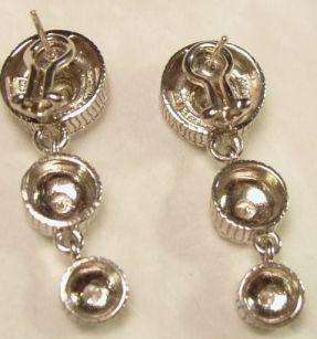   Silver CZs Triple Round French Clip Earrings by Judith Ripka  