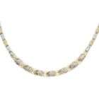   14k gold two tone 4 8mm graduated flat reversible omega necklace