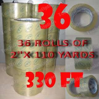 36 rolls of clear carton sealing tape 2 width 110