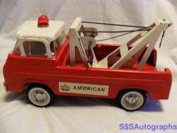 1960 VINTAGE ANTIQUE AMERICAN AMOCO GAS OIL FORD NYLINT STEEL WRECKER 