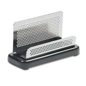 Distinctions Business Card Holder   Capacity 50 2 1/4 x 4 Cards, Black 