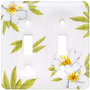   64509 Ceramic Double Switch Wall Plate, Magnolia