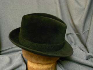 Vintage Knox New York Fedora Hat with Buckle made in Germany, Black 