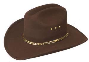 Brown FELT COWBOY CATTLEMAN HAT   LINED   New   Size 7 3/8   59 cm 