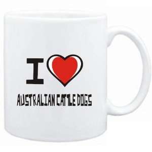   : Mug White I love Australian Cattle Dogs  Dogs: Sports & Outdoors
