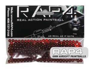 RAP4 6mm Airsoft Paintballs (Bag of 1000) (Red)  