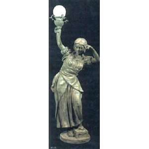   Galleries SRB991372 Lamp Girl Holding Aloft Bronze