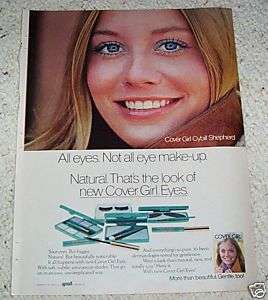 1972 CYBILL SHEPHERD Cover Girl Eyes make up 1 PAGE AD  