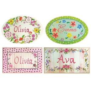    Stupell Girls Personalized Wall Plaque STRIPE: Home & Kitchen