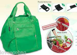 EZ Shopper Eco Friendly Bag Clip & Shop Compacts w/ Zipper & Handle 