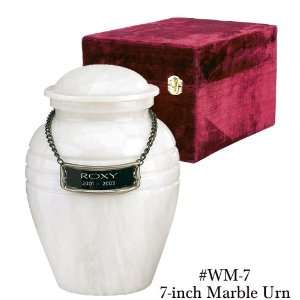 Small White Grain Marble Cremation Urn 