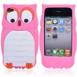  Apple Iphone 4 4S Owl Baby Pink Silicone Protector Cover 