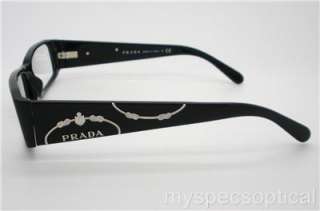 Prada VPR 07I 1AB 1O1 53 Black Eyeglass 100% Authentic Made In Italy 
