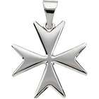 The Mens Jewelry Store Sterling Silver Maltese Cross Necklace, 24 