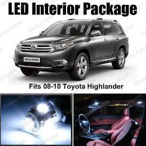  Toyota Highlander White Interior LED Package (8 Pieces 
