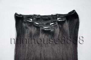 20 7 pcs HUMAN HAIR CLIP IN EXTENSION #01,32 wide 70g  