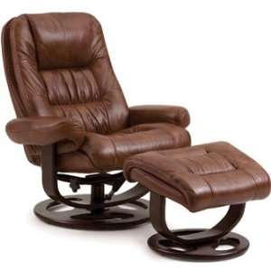  Lane Andre Leather Recliner and Ottoman in Tri Tone 