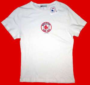 BOSTON RED SOX White TEE Medium FREE SHIPPING! MLB  