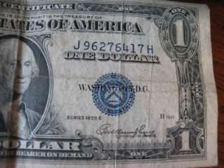 1935 E Series One Dollar No Motto Silver Certificate  