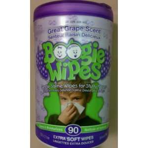  Boogie Wipes Canister 90 ct. Saline Nose Wipes Great Grape 