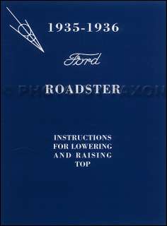 1935 1936 Ford Roadster Convertible Top Owners Manual with Envelope 