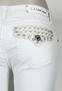   Jeans w Jewel Desing & Rhinestone Buttons sz 0 15 (900LP)  
