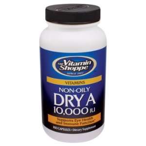Vitamin Shoppe   Non Oily Dry A, 10000 IU, 300 capsules