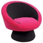 LumiSource Saucer Chair in Black / Hot Pink