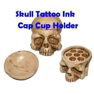  New Premium Heavy Skull Tattoo Ink 7 Cap Cup Holder Stand 