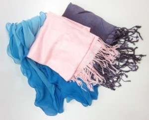 LOT 3 VEOND Pink Blue Purple Neck Scarves  